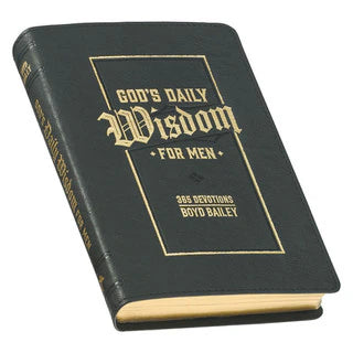 God's Daily Wisdom For Men Black Faux Leather Devotional by Boyd Dailey