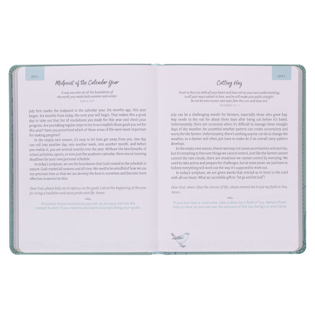 Daily Hope for the Empty Nest Dusty Teal Faux Leather Devotional