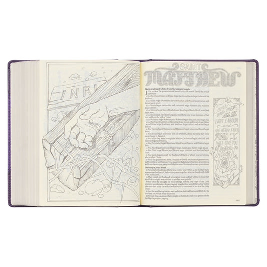 Purple Faux Leather Hardcover KJV My Creative Bible