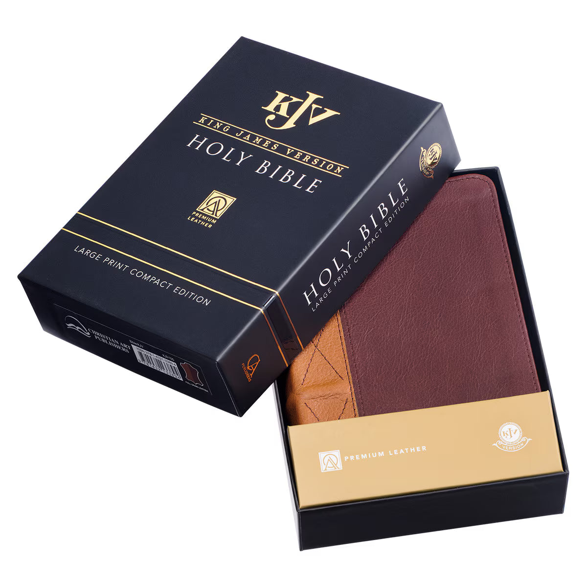Saddle Tan and Butterscotch Large Print Compact KJV Bible