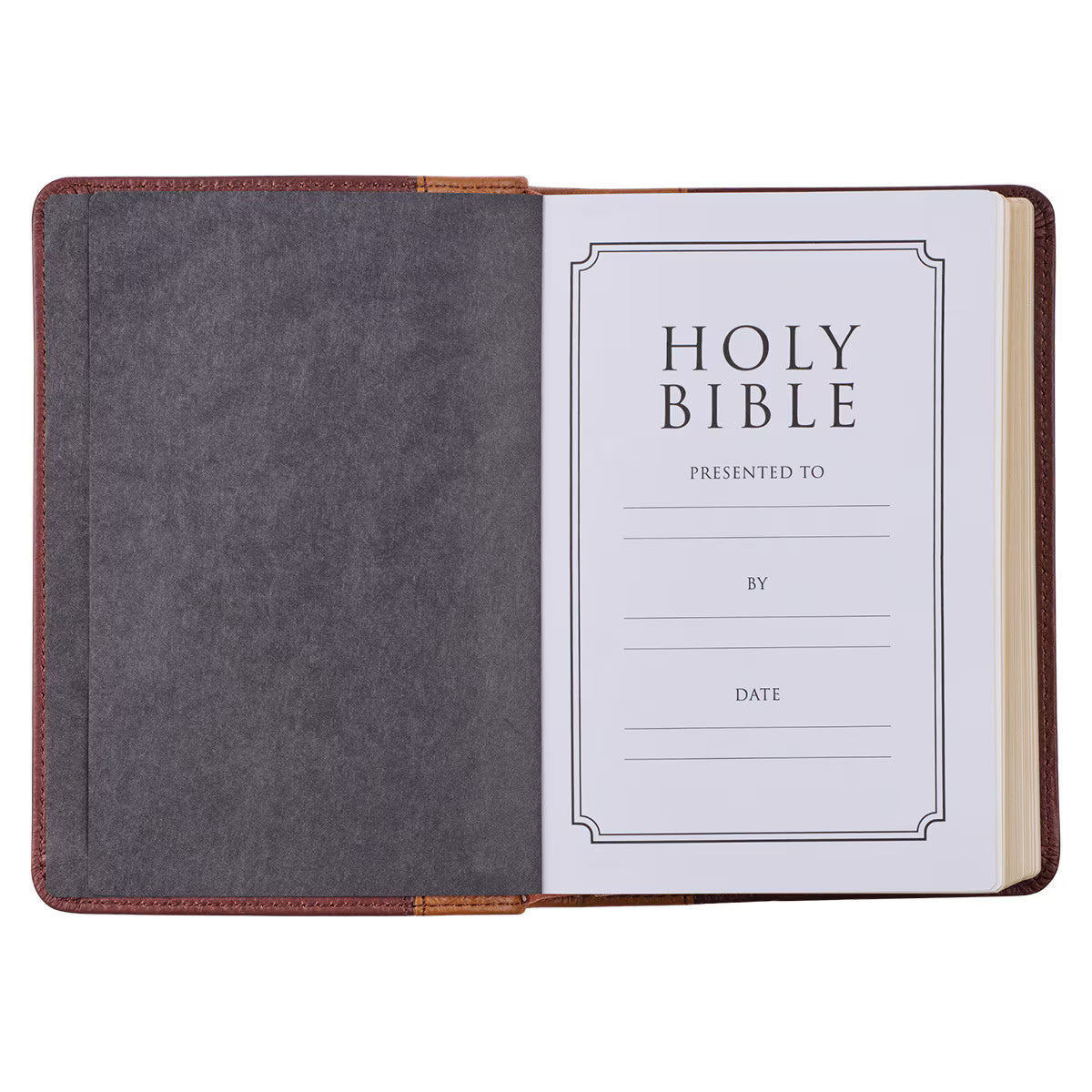 Saddle Tan and Butterscotch Large Print Compact KJV Bible