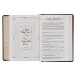 Toffee and Burgundy Faux Leather Hardcover King James Version Study Bible with Thumb Index