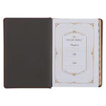 Toffee and Burgundy Faux Leather Hardcover King James Version Study Bible with Thumb Index