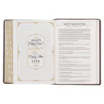 Burgundy and Saddle Tan Faux Leather Large Print King James Version Study Bible with Thumb Index