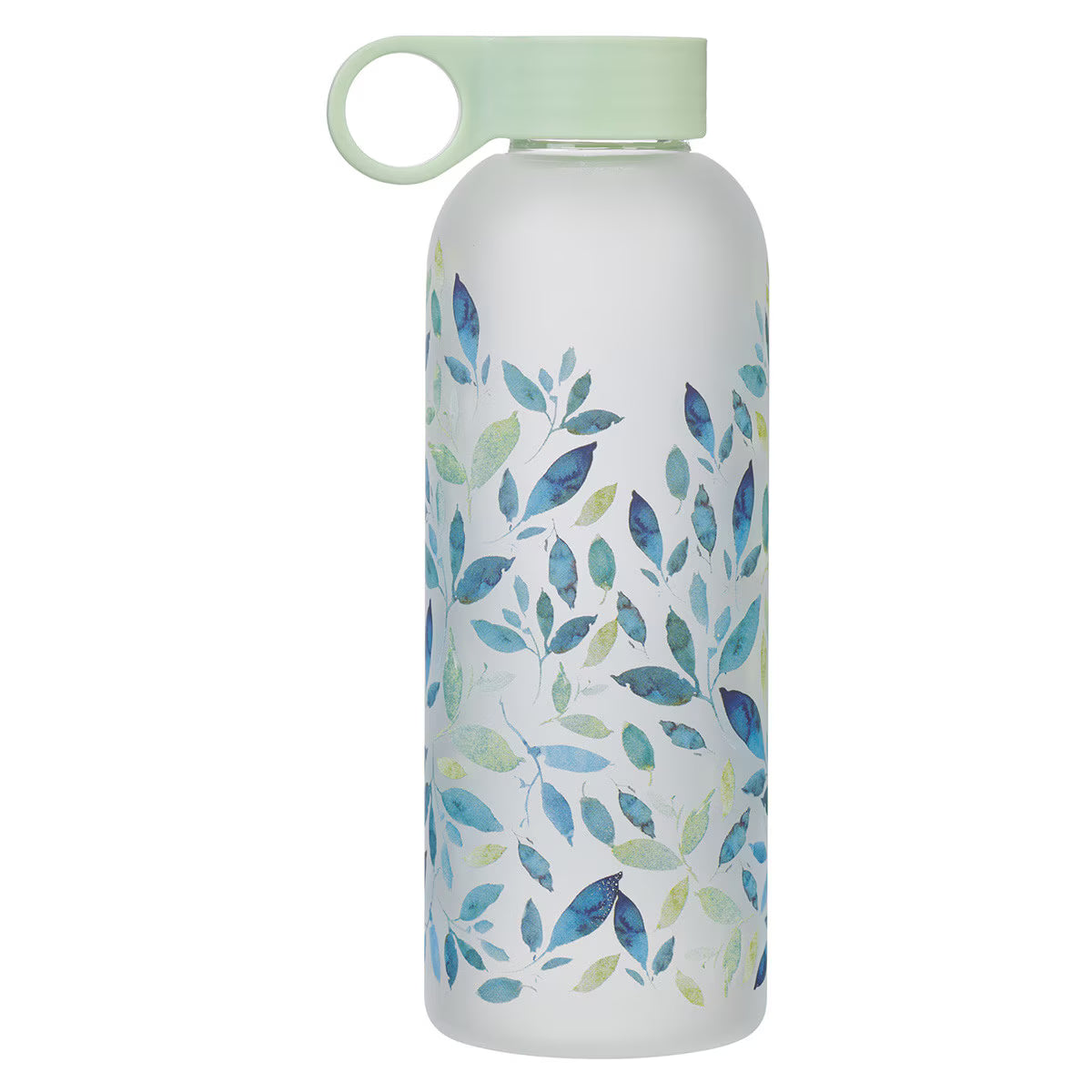 Be Still Minty Leaf Glass Water Bottle - Psalm 46:10