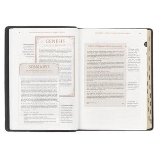 Black Full Grain Leather Spiritual Growth Bible