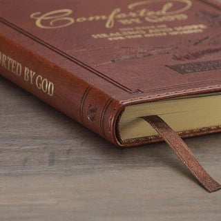 Comforted by God Honey-Brown Faux Leather Devotional Gift Book
by Boyd Bailey