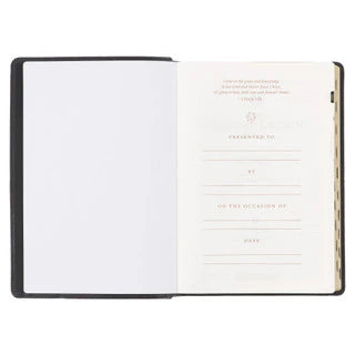 Black Full Grain Leather Spiritual Growth Bible