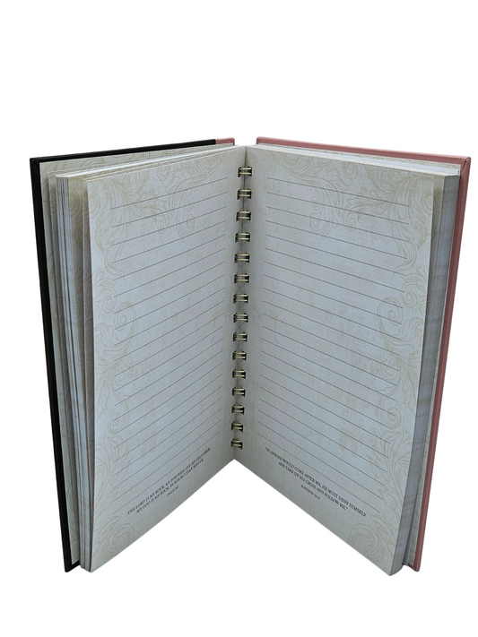 Through Christ Fluted Iris Pink and Brown Large Spiral Journal - Philippians 4:13