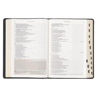 Black Full Grain Leather Spiritual Growth Bible