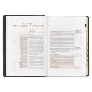 Black Full Grain Leather Spiritual Growth Bible