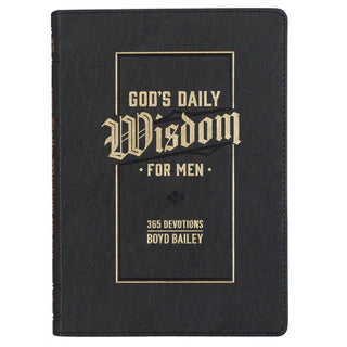 God's Daily Wisdom For Men Black Faux Leather Devotional by Boyd Dailey