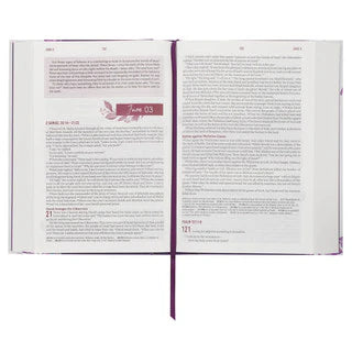 Purple Floral Hardcover NLT Everyday Devotional Bible for Women