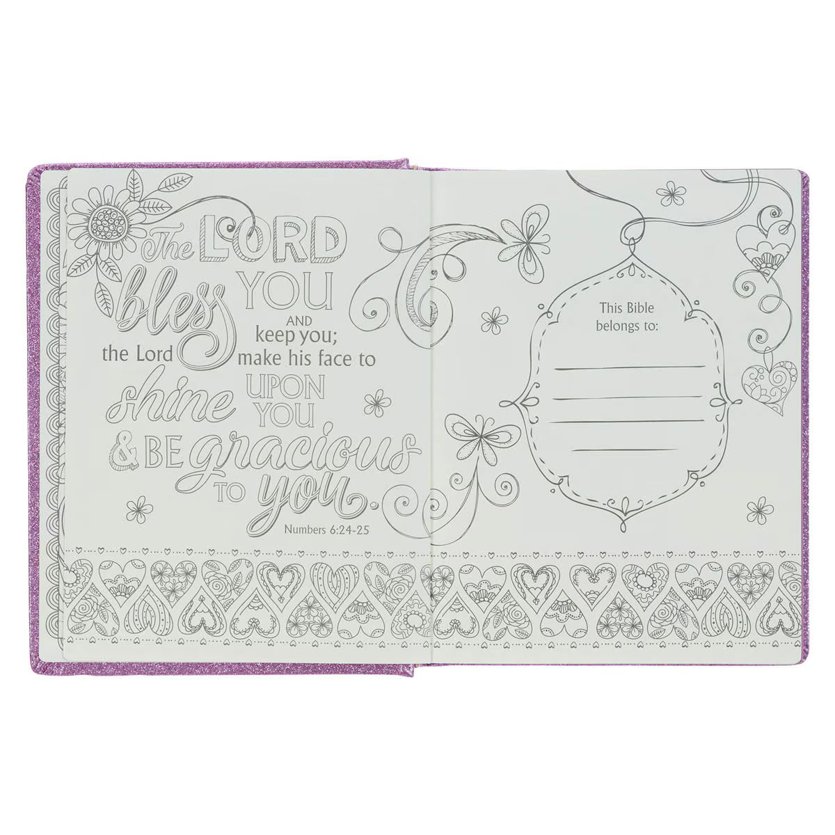 Purple Glitter My Creative Bible for Girls - an ESV Journaling Bible