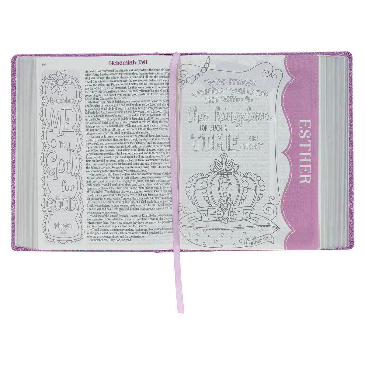 Purple Glitter My Creative Bible for Girls - an ESV Journaling Bible
