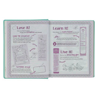Teal Butterfly Hardcover My Creative Bible for Girls - an ESV Journaling Bible