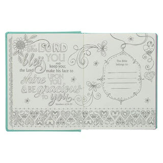 Teal Butterfly Hardcover My Creative Bible for Girls - an ESV Journaling Bible