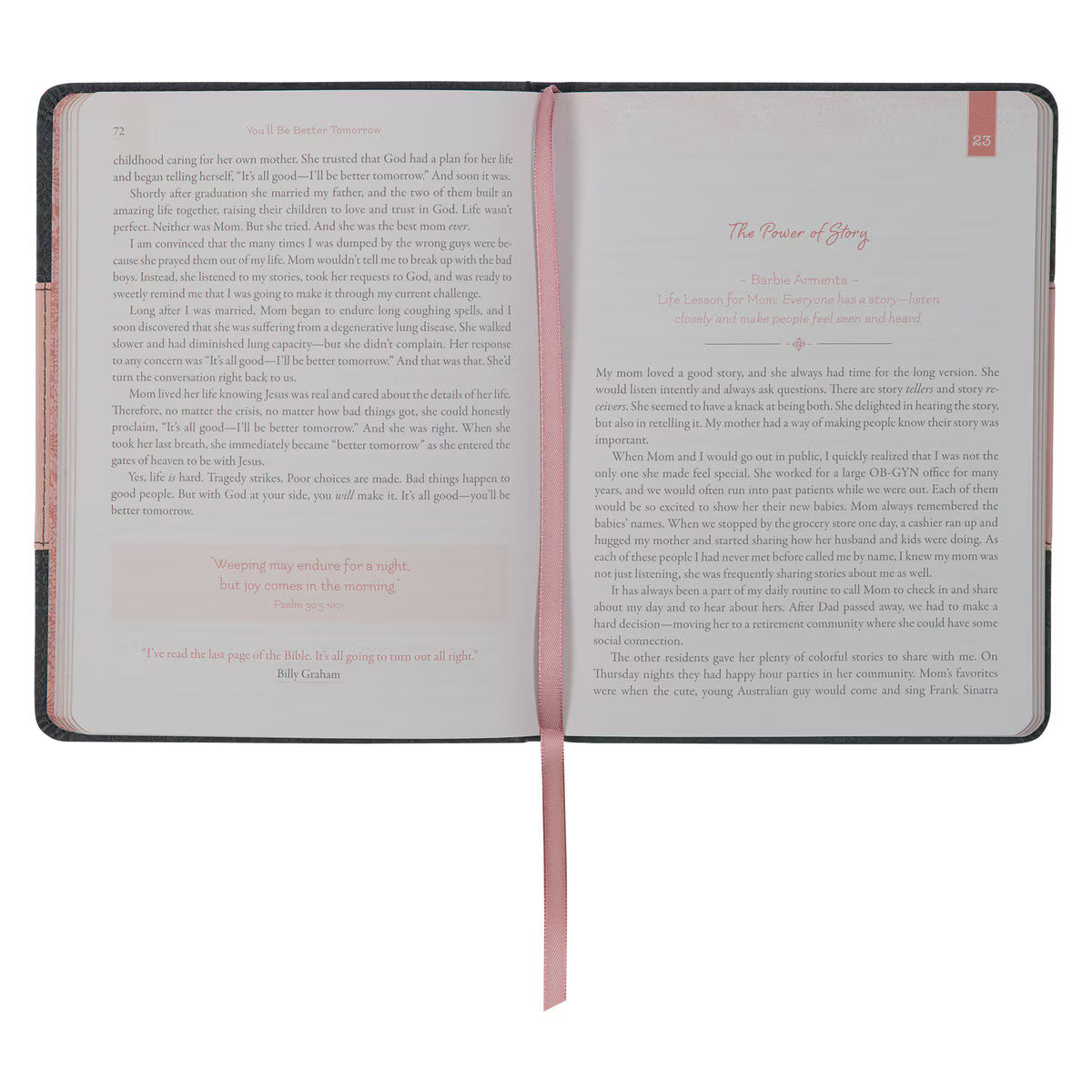 Life Lessons for Moms Gray and Pink Faux Leather Gift Book by Carol Kent