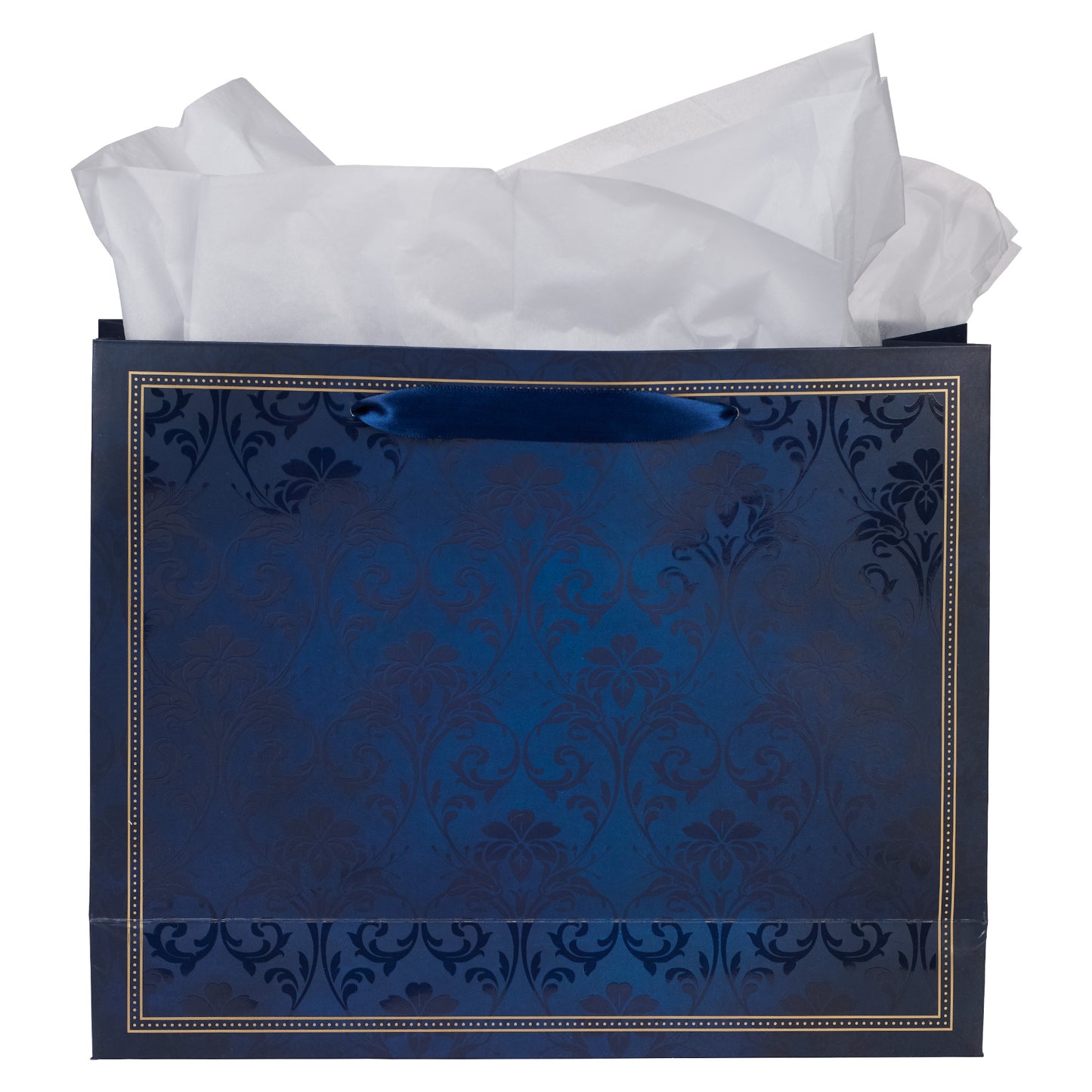 Know The Plans Blue Floral Trellis Large Landscape Gift Bag with Card - Jeremiah 29:11