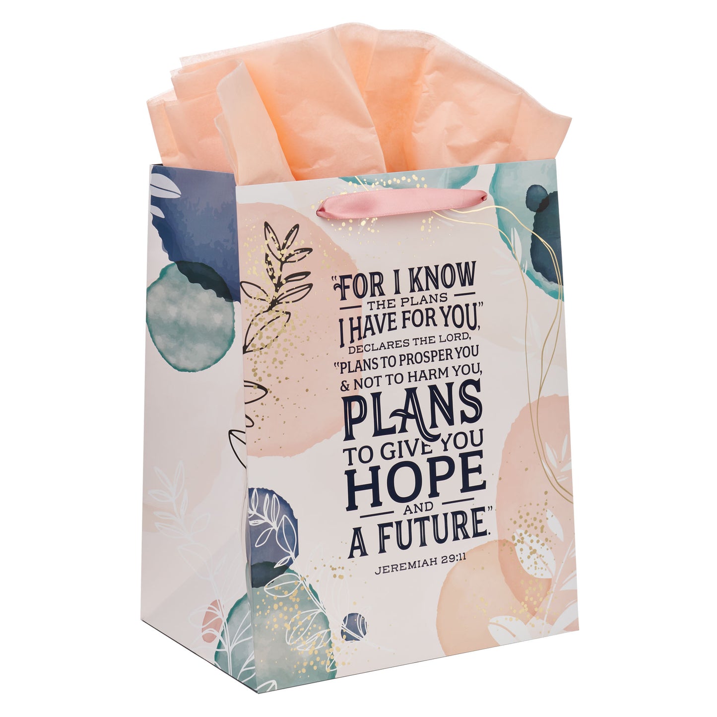 I Know the Plans Large Portrait Gift Bag with Card Set - Jeremiah 29:11