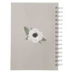 Joy and Peace Gray Floral Spiral Journal - Romans 15:13