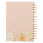 Consider the Wildflowers Peach Floral Spiral Journal - Luke 12:27