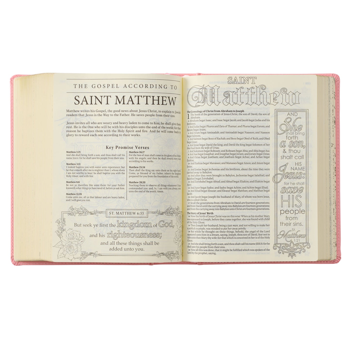 Pink Hardcover Faux Leather KJV My Promise Bible
