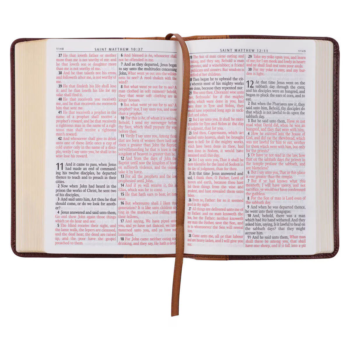 Saddle Tan and Butterscotch Large Print Compact KJV Bible