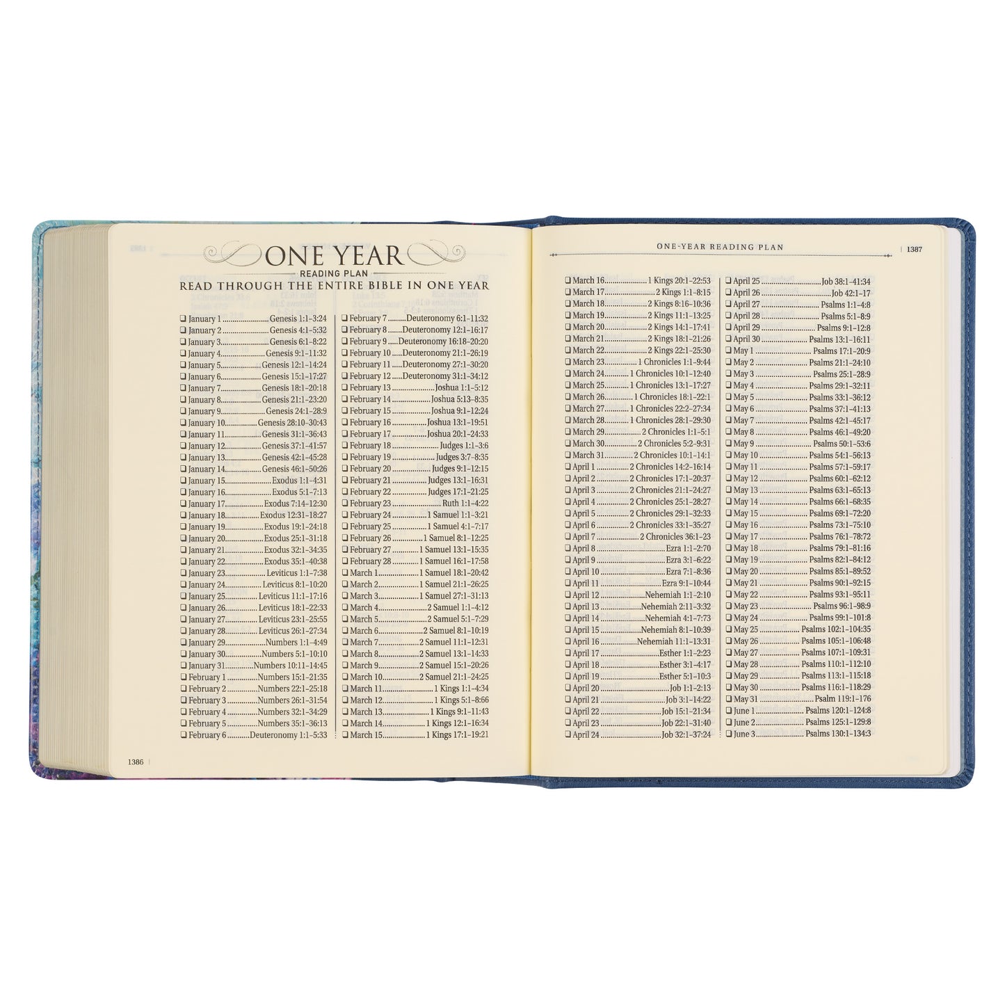 Blue Floral Faux Leather Hardcover Note-taking Bible