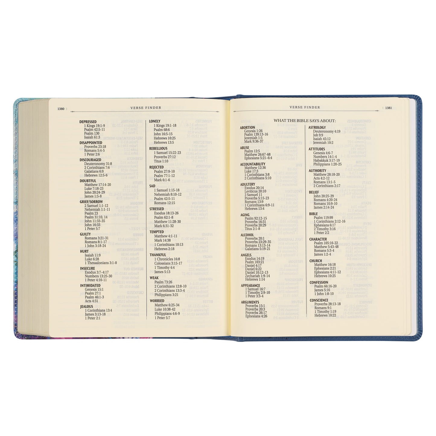Blue Floral Faux Leather Hardcover Note-taking Bible
