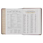 Toffee and Burgundy Faux Leather Hardcover King James Version Study Bible with Thumb Index