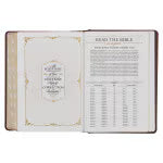 Toffee and Burgundy Faux Leather Hardcover King James Version Study Bible with Thumb Index