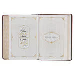 Toffee and Burgundy Faux Leather Hardcover King James Version Study Bible with Thumb Index