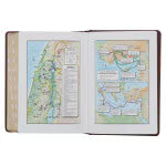 Toffee and Burgundy Faux Leather Hardcover King James Version Study Bible with Thumb Index