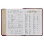 Diamond Grid Saddle Tan Faux Leather King James Version Study Bible with Thumb Index
