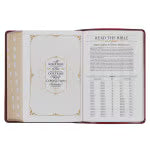 Diamond Grid Saddle Tan Faux Leather King James Version Study Bible with Thumb Index