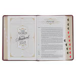 Diamond Grid Saddle Tan Faux Leather King James Version Study Bible with Thumb Index