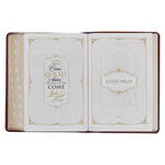 Diamond Grid Saddle Tan Faux Leather King James Version Study Bible with Thumb Index