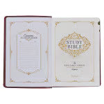 Diamond Grid Saddle Tan Faux Leather King James Version Study Bible with Thumb Index