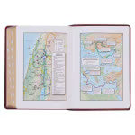 Diamond Grid Saddle Tan Faux Leather King James Version Study Bible with Thumb Index