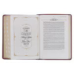 Diamond Grid Saddle Tan Faux Leather King James Version Study Bible with Thumb Index