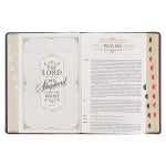 Burgundy and Saddle Tan Faux Leather Large Print King James Version Study Bible with Thumb Index