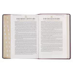 Burgundy and Saddle Tan Faux Leather Large Print King James Version Study Bible with Thumb Index