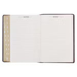Burgundy and Saddle Tan Faux Leather Large Print King James Version Study Bible with Thumb Index