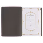 Burgundy and Saddle Tan Faux Leather Large Print King James Version Study Bible with Thumb Index