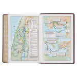 Burgundy and Saddle Tan Faux Leather Large Print King James Version Study Bible with Thumb Index