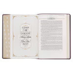 Burgundy and Saddle Tan Faux Leather Large Print King James Version Study Bible with Thumb Index