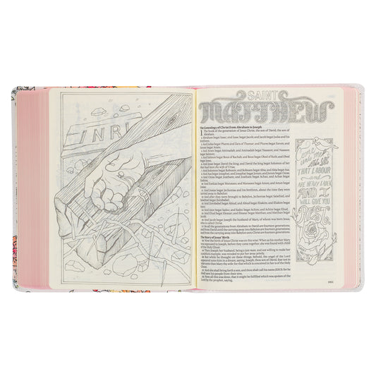 Pearlized White Faux Leather KJV My Creative Bible
Image Feature