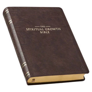 Espresso Brown Faux Leather Spiritual Growth Bible