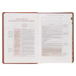 Saddle Tan Faux Leather Spiritual Growth Bible